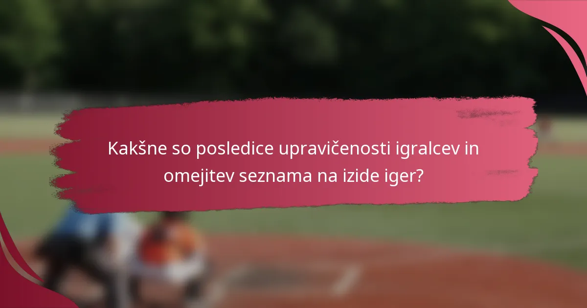 Kakšne so posledice upravičenosti igralcev in omejitev seznama na izide iger?