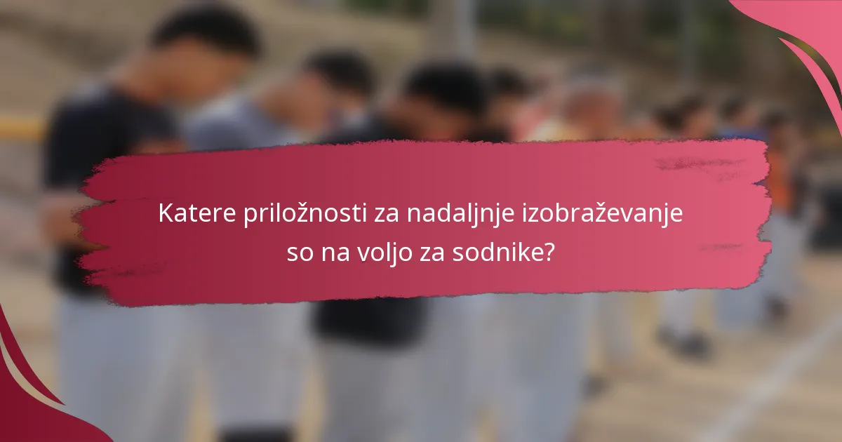 Katere priložnosti za nadaljnje izobraževanje so na voljo za sodnike?